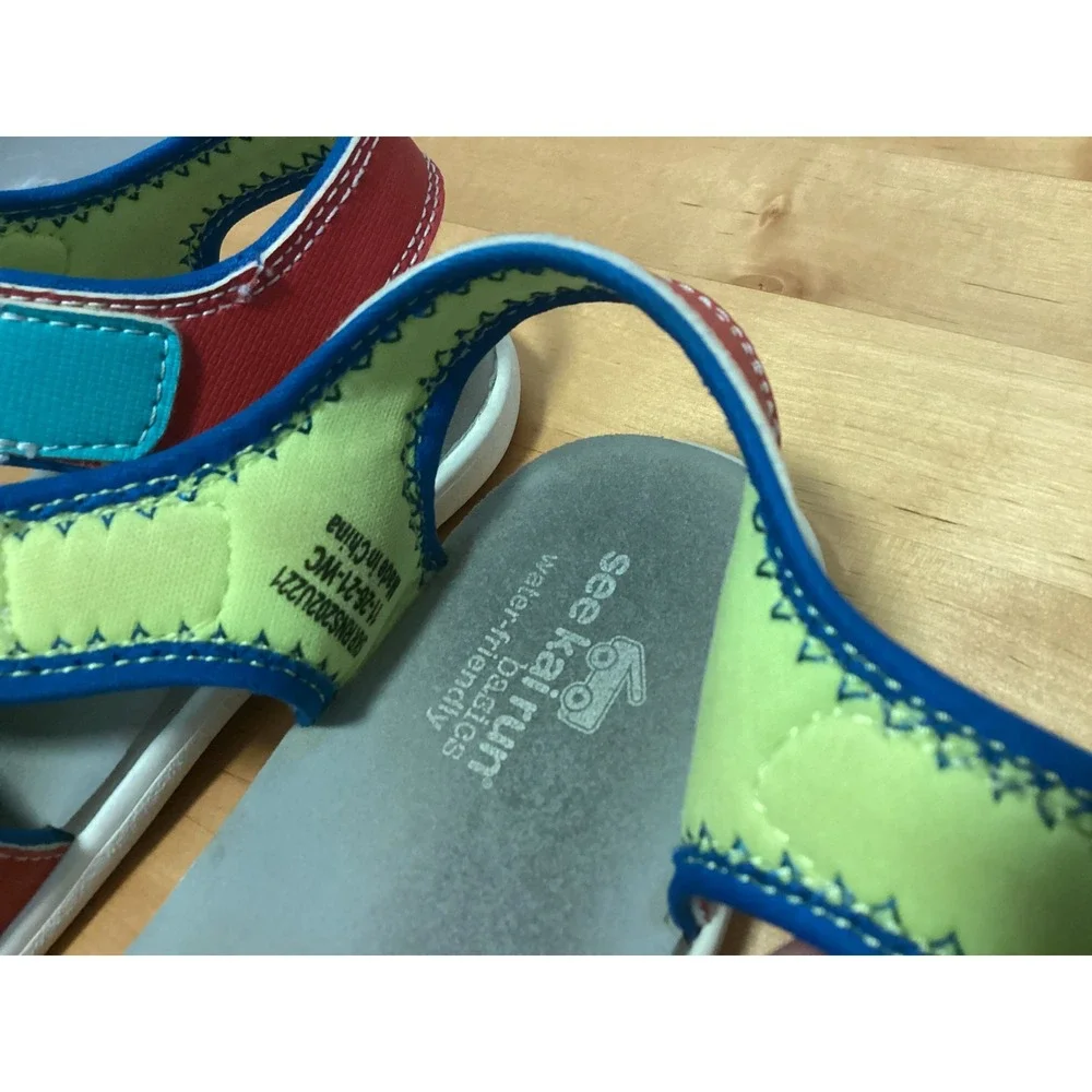 See Kai Run Basics Water Friendly Sandals Kids 11 Red Blue Colorblock Strappy